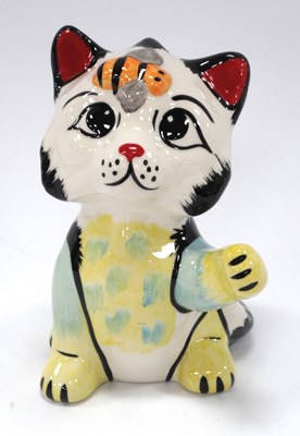 Lot 1291 - Lorna Bailey 'Busy Bee' the Cat, 12cm high.