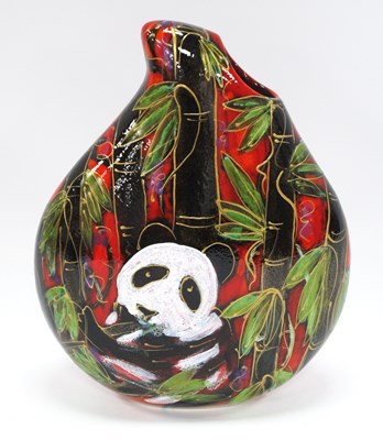 Lot 1247 - Anita Harris 'Panda' Teardrop Vase, gold...