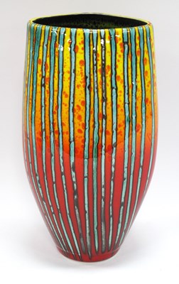 Lot 1248 - Anita Harris 'Brimstone' Triangle Vase, gold...