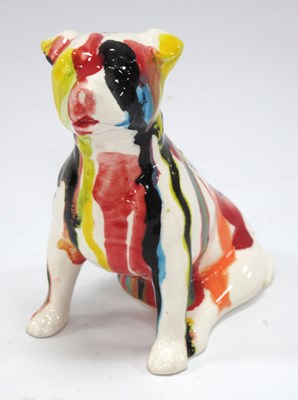 Lot 1280 - Anita Harris Model 'Splash' Staffy Dog, gold...