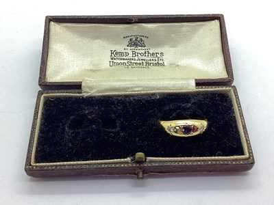 Lot 70 - A Vintage Style Three Stone Ring, circular...