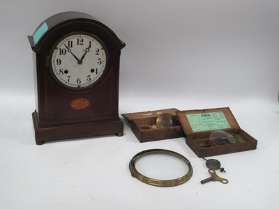 Lot 1418 - A Mahogany Edwardian Mantle Clock, with white...