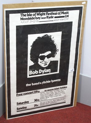 Lot 1386 - Bob Dylan Isle of Wight Poster in monochrome,...