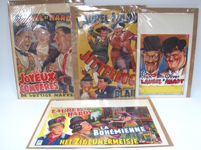 Lot 1366 - Laurel & Hardy Belgian Mini Posters including '...