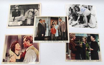 Lot 1390 - Autographed Lobby Cards of Diana Dors, Susan...