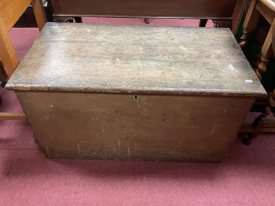 Lot 1593 - A XIX Century Painted Pine Blanket Box with an...