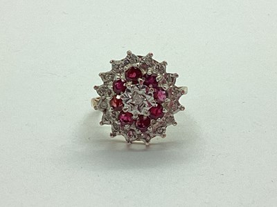 Lot 33 - A 9ct Gold Diamond and Stone Set Large Cluster...