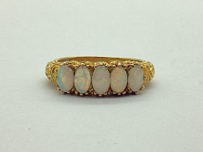 Lot 28 - A 9ct Gold Edwardian Style Five Stone Ring,...