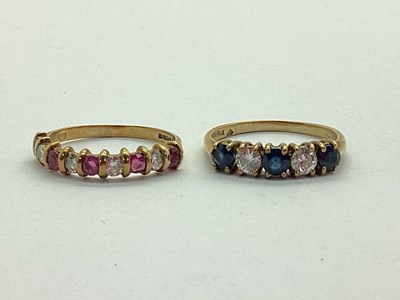 Lot 40 - A 9ct Gold Diamond and Stone Set Ring, of half...