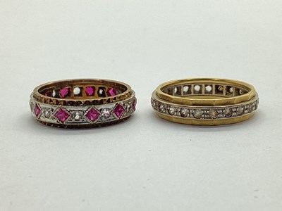 Lot 37 - A Part 18ct Gold Stone Set Eternity Style Band,...
