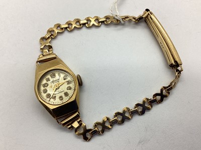 Lot 262 - Accurist; 21 Jewels 9ct Gold Ladies Wristwatch,...