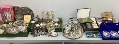 Lot 213 - A Large Mixed Lot of Assorted Plated Ware,...