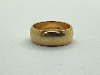 Lot 45 - A 9ct Gold Wide Wedding Band, of plain design,...