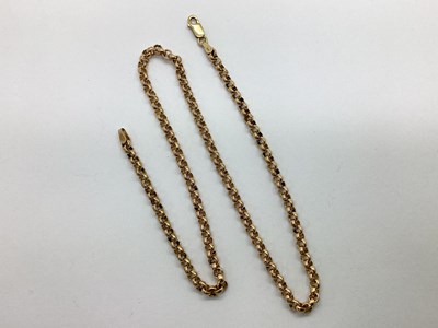 Lot 114 - A Modern Belcher Link Chain, stamped "375",...