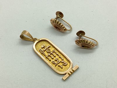 Lot 104 - A Vintage Egyptian Cartouche Pendant, of...