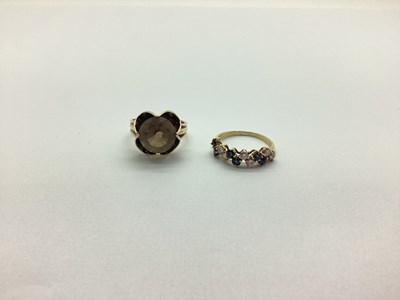 Lot 254 - A Single Stone Dress Ring, stamped “14k”,...