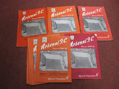 Lot 475 - Arsenal 1949-50 Home Programmes, fourteen...