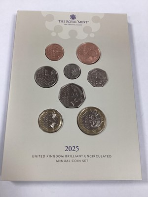 Lot 642 - 2025 Royal Mint UK Bunc Annual Coin Set,...
