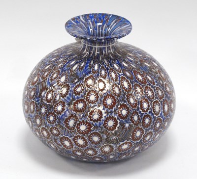 Lot 1234 - A Studio Glass Vase of Squat Bulbous Form,...