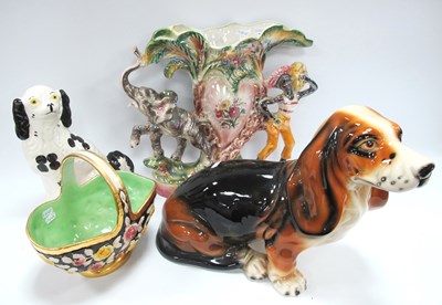 Lot 1155 - A Large Basset Hound Ceramic Dog Figure,...