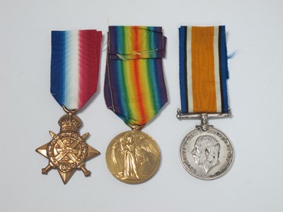 Lot 622 - WWI Gordon Highlanders Medal Trio, comprising...
