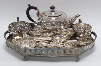 Lot 1238 - A Silver-Plated Tray, cutlery and a...