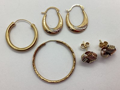 Lot 80 - A Pair of Three Colour Knot Style Stud...