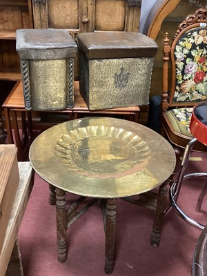 Lot 1557 - Middle Eastern Coffee Table, with engraved...