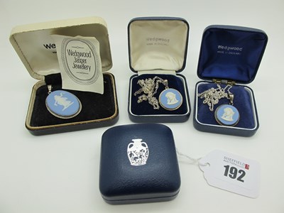 Lot 192 - A Wedgwood Blue and White Jasperware Dancing...