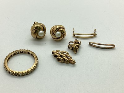 Lot 82 - A Pair of Pearl Bead Set Knotted Style...