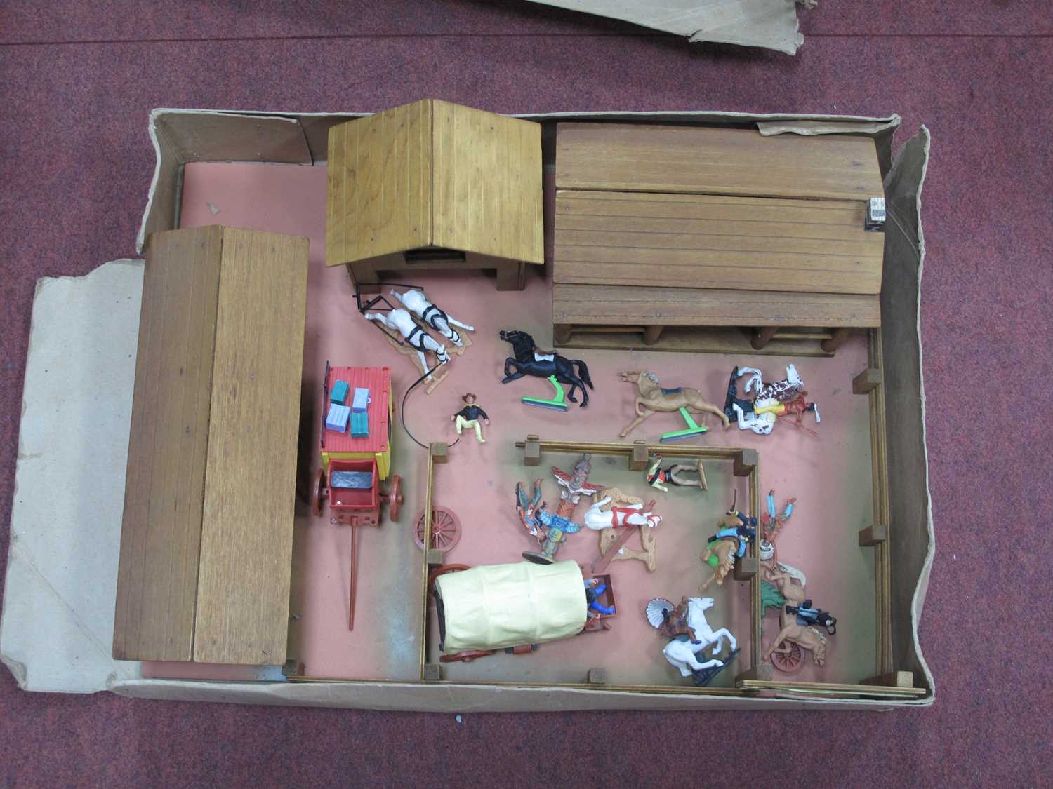 Lot 1372 - A 1970s Wooden Toy Ranch With Plastic