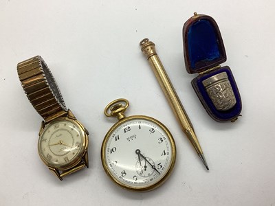 Lot 268 - BERNEX; A Gilt Coloured Cased Openface Pocket...