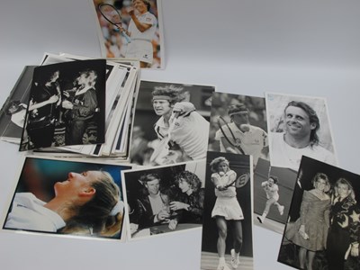 Lot 421 - Tennis Press Photographs - Sabatini, Becker,...