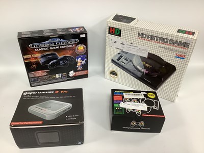 Lot 668 - Four Boxed Modern Retro Style Gaming Consoles....