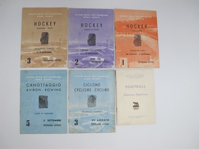 Lot 608 - 1960 Olympic Games Official Programmes for...