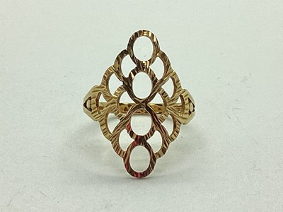 Lot 57 - A 9ct Gold Openwork Dress Ring, of shaped...