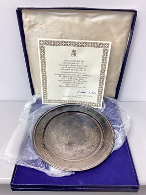 Lot 1 - A Hallmarked Silver Royal Commemorative Plate,...