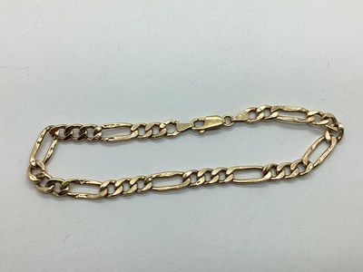 Lot 98 - A 9ct Gold Figaro Link Bracelet, (damages),...
