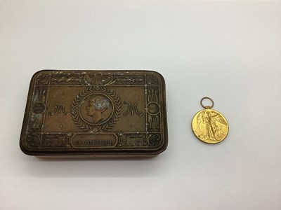 Lot 827 - WWI Princess Mary Gift Fund Brass Box And...