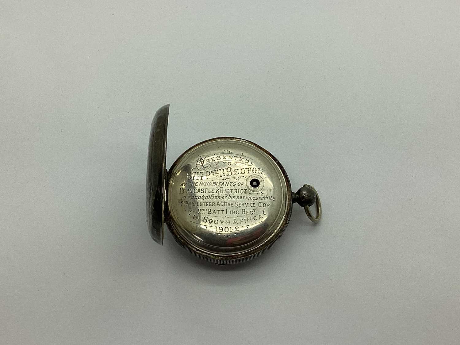 Lot 819 - Second Boer War Interest, silver pocket watch...
