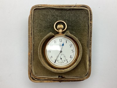 Lot 273 - Waltham; A Gold Plated Cased Openface Pocket...