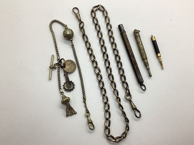 Lot 258 - A Partial Hallmarked Silver Curb Link Albert...