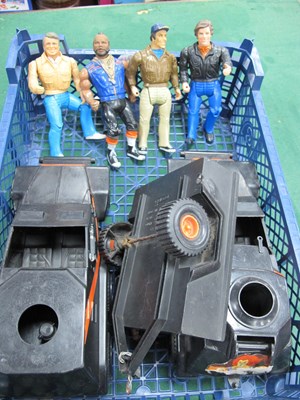 Lot 467 - Six Circa 1980's A-Team Plastic Action Figures...