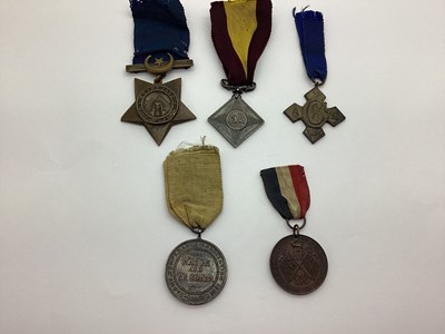 Lot 835 - Khedives Star 1882 Medal, three Army...