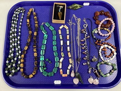 Lot 244 - A Collection of Polished Hardstone Jewellery,...