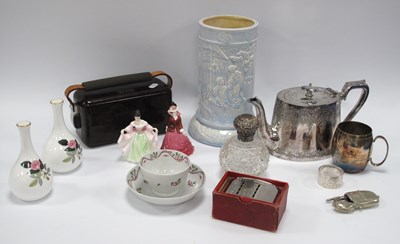 Lot 1237 - Hobnail Cut Scent Bottle, with hallmarked...