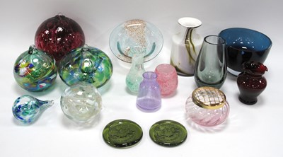 Lot 1246 - Coloured Glassware including ceiling hangers,...