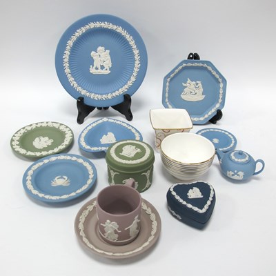 Lot 1187 - Wedgwood Jasperware lilac teacup, saucer,...