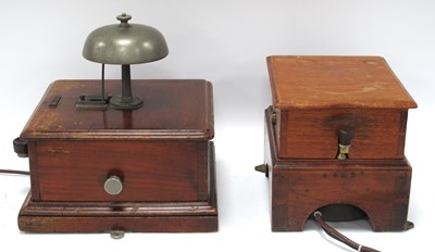Lot 1346 - Midland Railway Mahogany Cased Block Bell,...