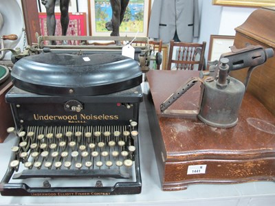 Lot 1441 - Underwood Noiseless Typewriter, canteen of...